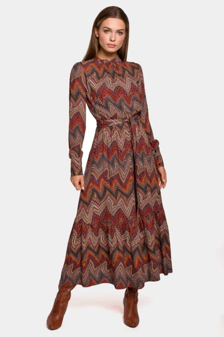 sukienka ze wzorem azteckim