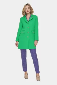 zielony płaszcz jednorzędowy