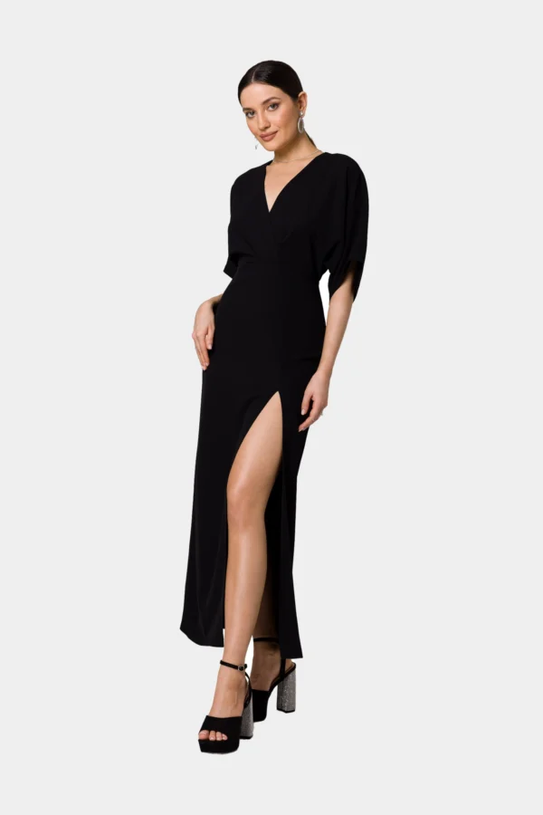 czarna sukienka maxi