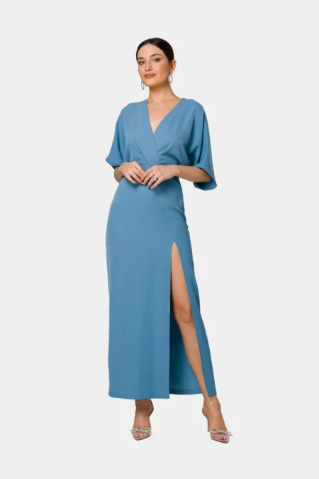 błękitna sukienka maxi