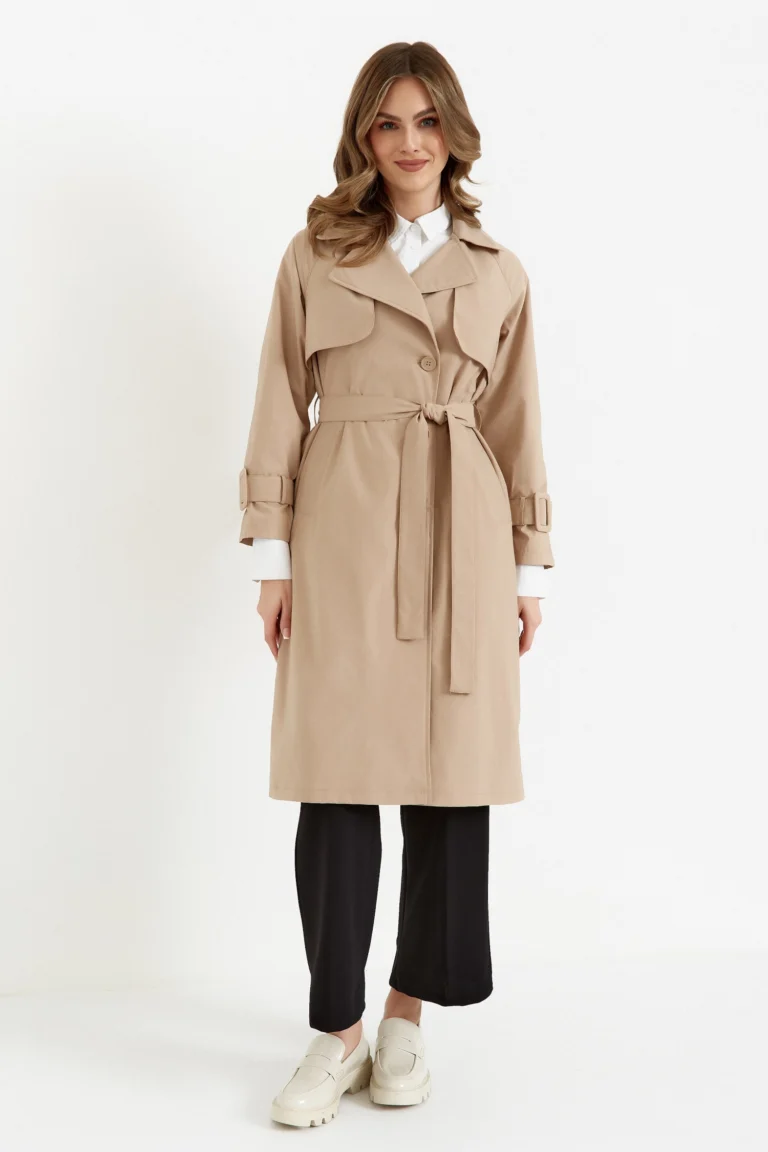 WIOSENNY BEŻOWY TRENCZ